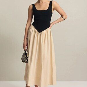 Ronny Kobo x RTR Combo Drop Waist Midi Dress